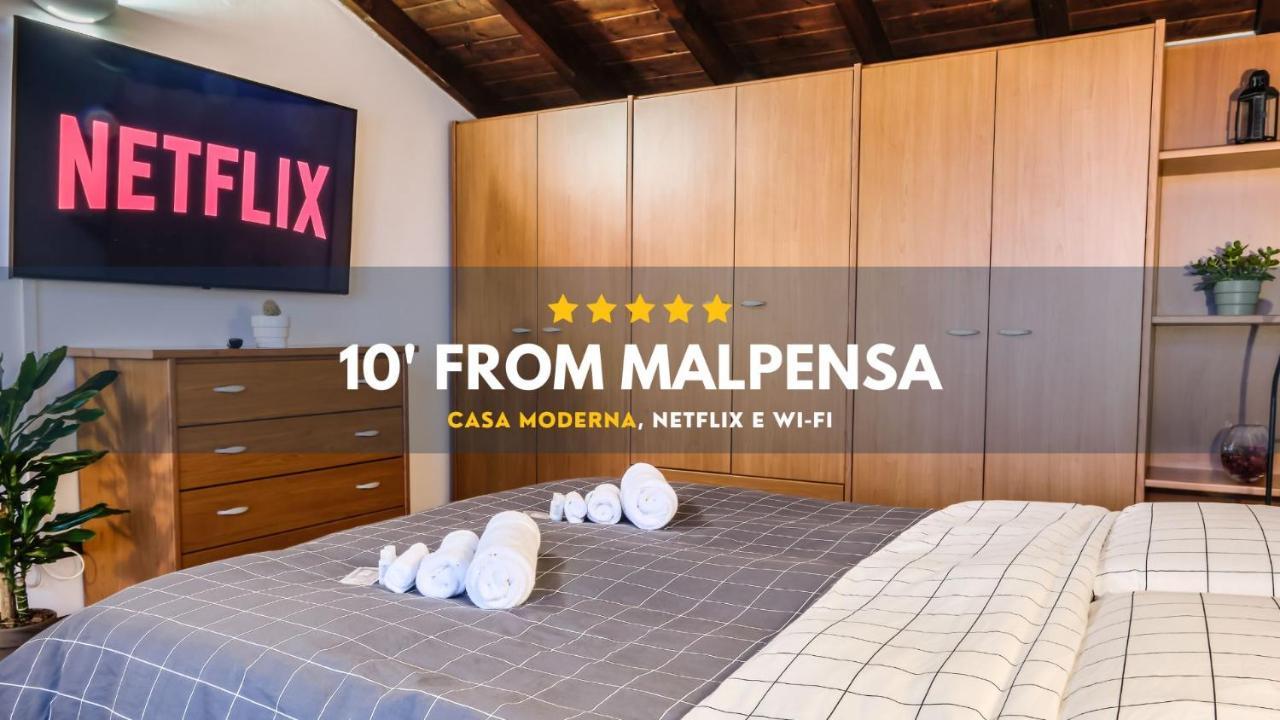 10' From Malpensa Casa Moderna, Netflix & Wi-Fi Lägenhet Casorate Sempione Exteriör bild